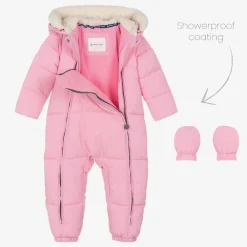 Mitty James Snowwear|Snowwear*Baby Girls Pink Puffer Snowsuit