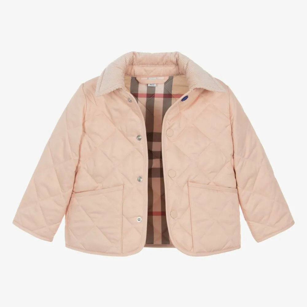 Burberry Coats & Jackets*Baby Girls Pink Quilted Jacket