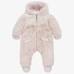 Tartine et Chocolat Snowwear*Baby Girls Pink Reversible Snowsuit