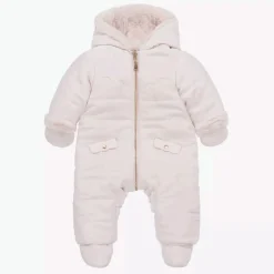 Tartine et Chocolat Snowwear*Baby Girls Pink Reversible Snowsuit