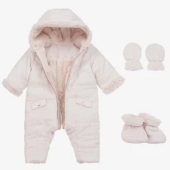 Tartine et Chocolat Snowwear*Baby Girls Pink Reversible Snowsuit