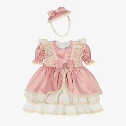 Andreeatex Dresses*Baby Girls Pink Satin Dress Set