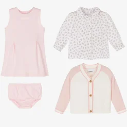 Burberry Gifts*Baby Girls Pink Thomas Bear Dress Gift Set