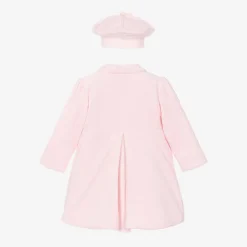 Emile et Rose Coats & Jackets*Baby Girls Pink Velour Coat & Hat Set