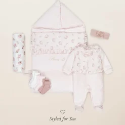 Pureté Du... Bébé Nests*Baby Girls Pink Velour Nest (87cm)