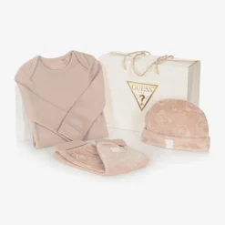Guess Outfit Sets|Outfit Sets*Baby Girls Pink Velour Trouser Set