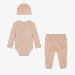 Guess Outfit Sets|Outfit Sets*Baby Girls Pink Velour Trouser Set