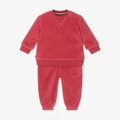 Tommy Hilfiger Tracksuits|Tracksuits*Baby Girls Pink Velour Tracksuit