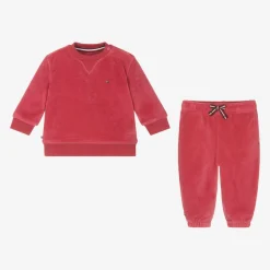 Tommy Hilfiger Tracksuits|Tracksuits*Baby Girls Pink Velour Tracksuit