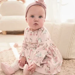 Mayoral Newborn Dresses*Baby Girls Pink Velvet Bunny Dress