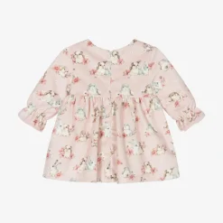 Mayoral Newborn Dresses*Baby Girls Pink Velvet Bunny Dress