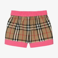 Burberry Shorts*Baby Girls Pink Vintage Check Shorts BubblegumPink