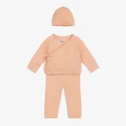 Calvin Klein Gifts|Babysuits*Baby Girls Pink Waffle Knit Babysuit Gift Set