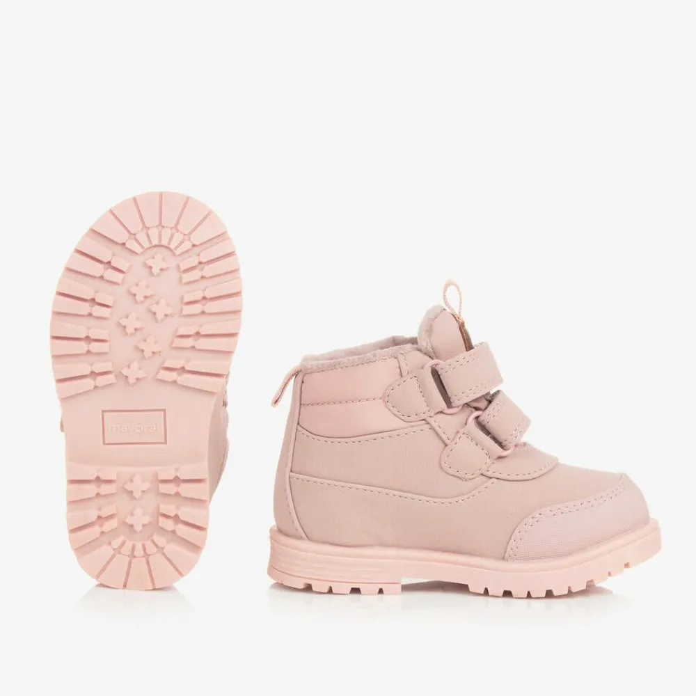 Mayoral Boots|Boots*Baby Girls Pink Waterproof Velcro Boots
