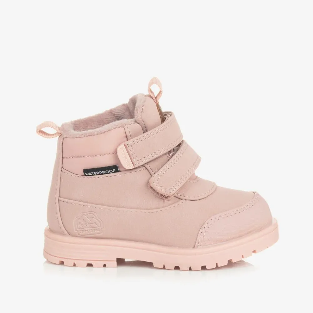 Mayoral Boots|Boots*Baby Girls Pink Waterproof Velcro Boots