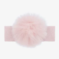 Catya Hair Accessories*Baby Girls Pink Wool Knit Pom-Pom Headband
