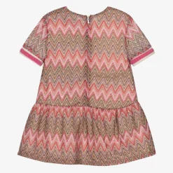 AIGNER Dresses*Baby Girls Pink Zigzag Weave Dress