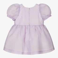 Hucklebones London Dresses*Baby Girls Purple Crêpe Bows Dress