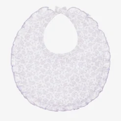 Kissy Kissy Feeding Accessories*Baby Girls Purple Pima Cotton Summer Gardens Bib