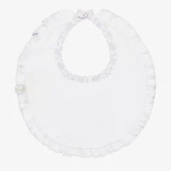 Kissy Kissy Feeding Accessories*Baby Girls Purple Pima Cotton Summer Gardens Bib