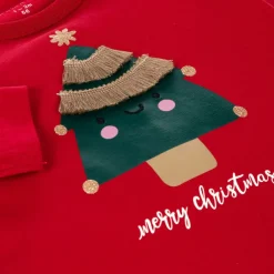 NAME IT Tops*Baby Girls Red Cotton Christmas Tree Top
