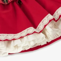 Abuela Tata Dresses*Baby Girls Red Cotton Tartan Dress Set