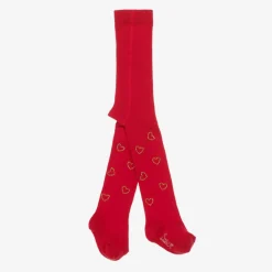 A Dee Tights|Tights*Baby Girls Red Heart Diamanté Tights
