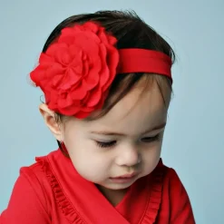 Lemon Loves Layette Hair Accessories|Hair Accessories*Baby Girls Red Pima Cotton Headband TrueRed