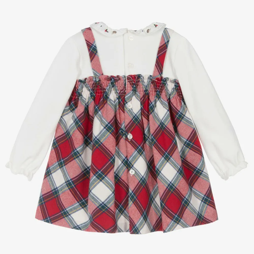 Mayoral Newborn Dresses*Baby Girls Red Tartan Cotton Dress