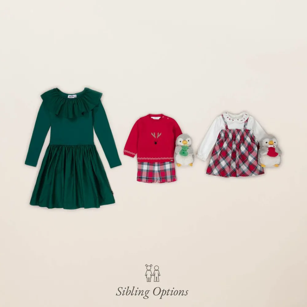 Mayoral Newborn Dresses*Baby Girls Red Tartan Cotton Dress