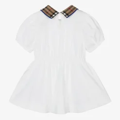 Burberry Dresses*Baby Girls White Check Polo Dress