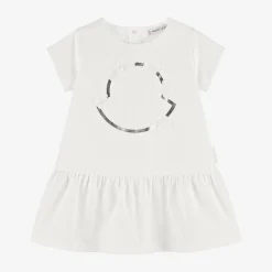 Moncler Enfant Dresses*Baby Girls White Cotton Dress