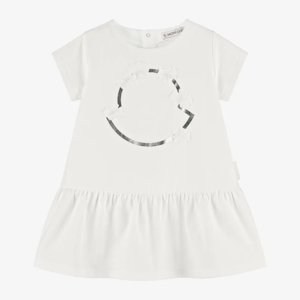Moncler Enfant Dresses*Baby Girls White Cotton Dress