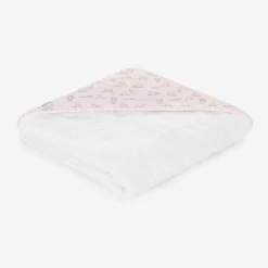 Babidu Towels & Robes*Baby Girls White Cotton Hooded Towel (100cm)