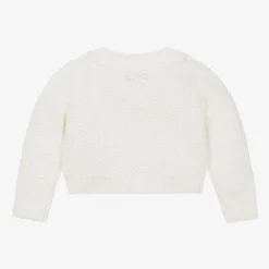 Angels Face Tops*Baby Girls White Cotton Knit Cardigan Snowdrop