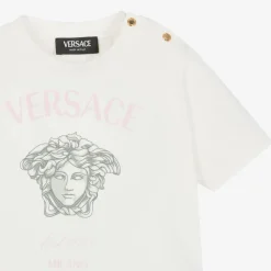 Versace Tops*Baby Girls White Cotton Medusa T-Shirt