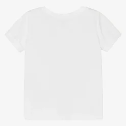 Guess Tops*Baby Girls White Cotton Stripe T-Shirt