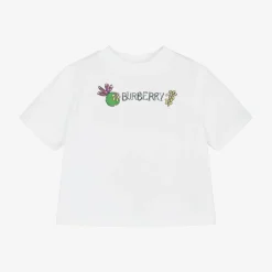 Burberry Tops*Baby Girls White Cotton T-Shirt