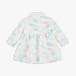 Angels Face Coats & Jackets*Baby Girls White Faux Fur & Tulle Coat SnowdropPastel