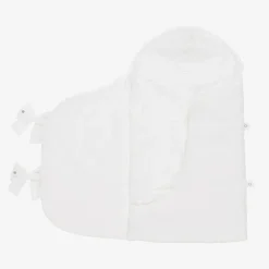 Lapin House Nests*Baby Girls White Floral Bow Nest