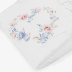 Lapin House Nests*Baby Girls White Floral Bow Nest