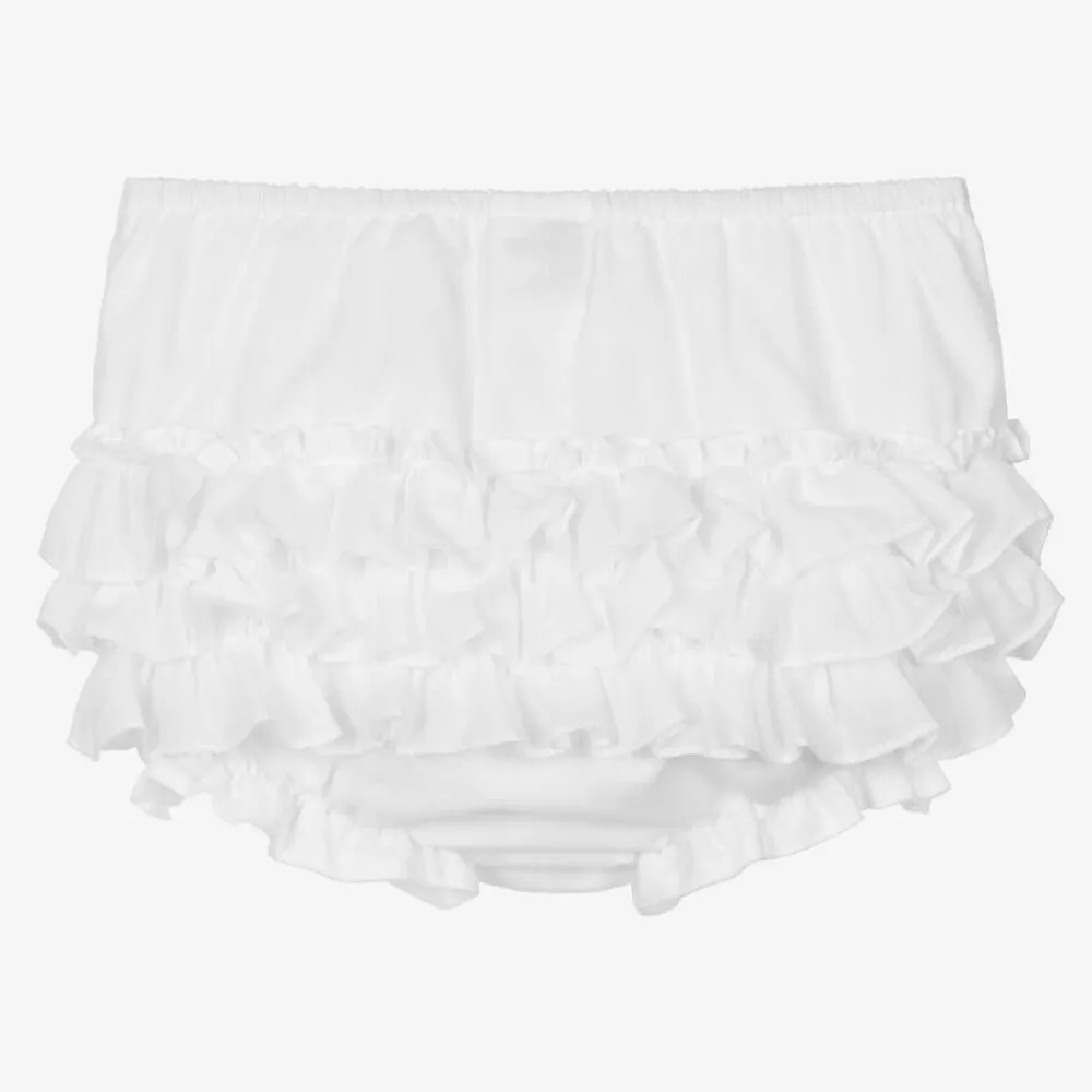 Sarah Louise Underwear|Underwear*Baby Girls White Frilly Pants