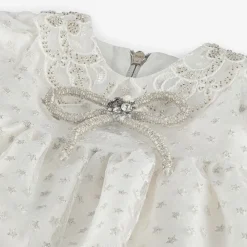 Graci Dresses*Baby Girls White Glittery Star Dress