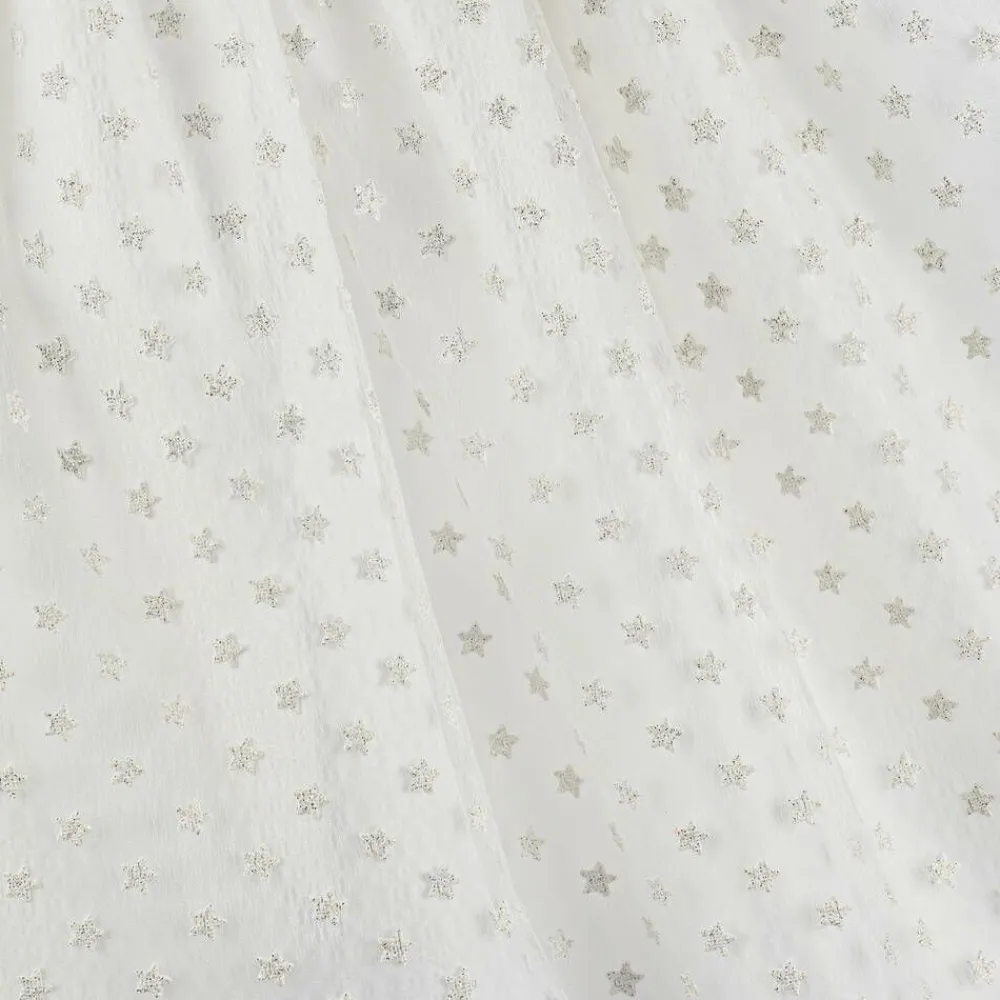 Graci Dresses*Baby Girls White Glittery Star Dress