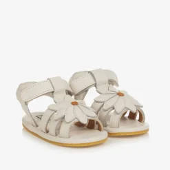 Donsje Sandals*Baby Girls White Leather Daisy Sandals