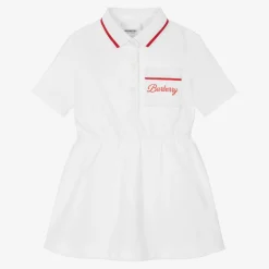 Burberry Dresses*Baby Girls White Logo Polo Dress