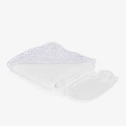 Kissy Kissy Gifts|Towels & Robes*Baby Girls White Pima Royal Details Towel Set