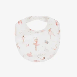 My Little Pie Feeding Accessories*Baby Girls White Supima Cotton Opera Bib