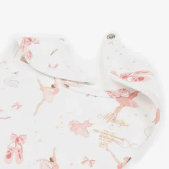 My Little Pie Feeding Accessories*Baby Girls White Supima Cotton Opera Bib