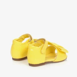 Age of Innocence Sandals|Sandals*Baby Girls Yellow Leather Bow Sandals